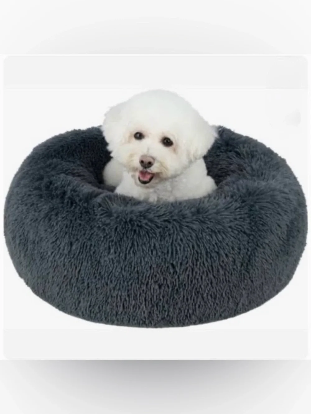 Best Pet Supplies Round Calming Bolster Dog & Cat Bed, Gray, Medium